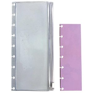 Estojo simples pvc transp. c/regua pp ll - romitec (unidade)