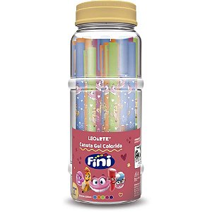 Caneta gel fini 0.6mm 5 cores - leonora (pote-50)