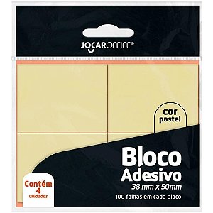 Bloco de recado autoadesivo amarelo pastel 38x50mm 100fls. - leonora (bl.c/04)