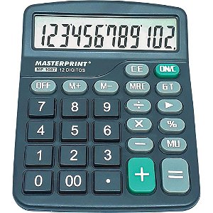 Calculadora de mesa 12 dig.mp 1087 preta pilha - masterprint (unidade)