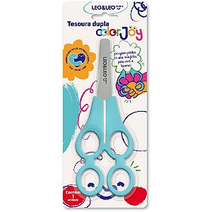 Tesoura escolar dupla tandem color joy - leonora (blister)