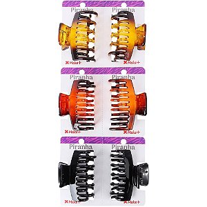 Acessorio para cabelo piranha tradicional 6cm (sortido) - make+ (pct.c/06)