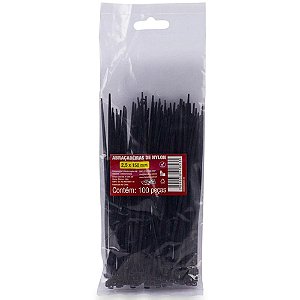 Abracadeira nylon preta 2,5x150mm. - force line (pct.c/100)