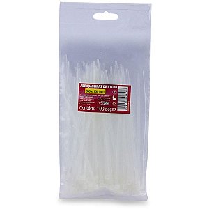 Abracadeira nylon branca 3,6x150mm. - force line (pct.c/100)
