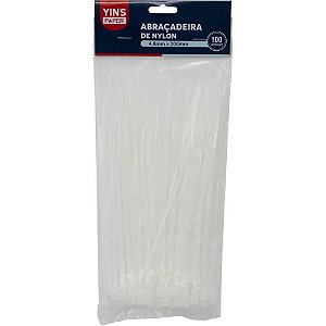 Abracadeira nylon branca 4,8x200mm. - yins (pct.c/100)