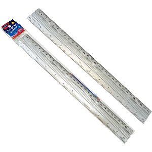 Regua de aluminio 30cm prata c/emb.individual - v.m.p. (pct.c/10)