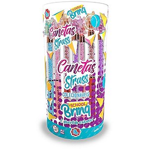 Caneta esferografica strass unicornio (s) - polibrinq (dp.c/20)