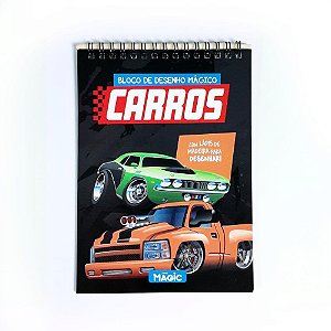 Livro infantil colorir bloco magico carros 8pgs 14x20 - magic kids (unidade)