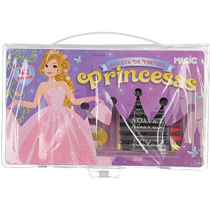 Maleta para pintura princesas 42 pecas 23,5x14cm - magic kids (unidade)