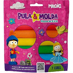 Massa para modelar criativa princesa 7cores 70g pula e mol - magic kids (unidade)