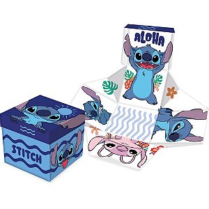 Embalagem para doces stitch caixa explosao 12x12cm - festcolor (pct.c/03)