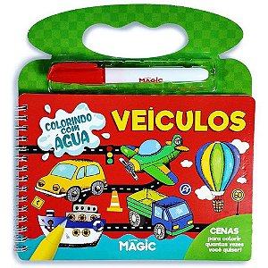 Livro aquabook veiculos 10pgs 21,5x20cm - magic kids (unidade)