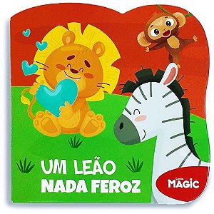 Livro infantil ilustrado recortado um leao nada feroz - magic kids (unidade)