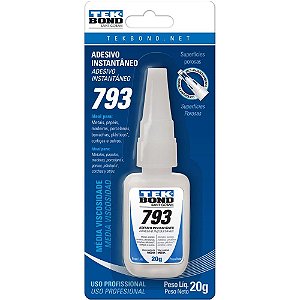 Cola adesivo instantaneo 793 20g - tekbond (blister)