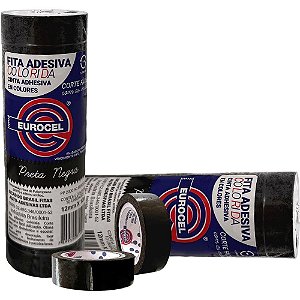 Fita adesiva pp 2000 12mmx10m preta - eurocel (pct.c/10)