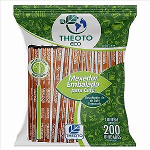 Palheta descartavel mexedor de cafe emb.ind.bambu - theoto (pct.c/200)