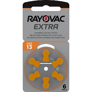 Pilha bateria aparelho auditivo tam.13 - rayovac (bl.c/06)