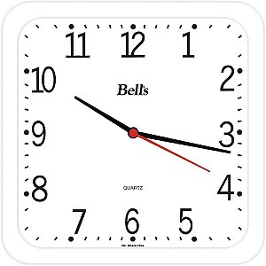 Relogio de parede quadrado branco 21,3cm. - bells (unidade)