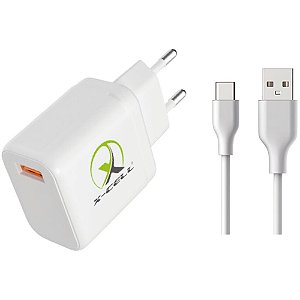 Carregador celular de parede turbo pd usb c/cabo - flex (unidade)