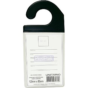 Cracha automotivo c/gancho preto 9 x 13 cm. - romitec (pct.c/10)