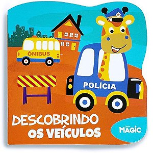Livro infantil ilustrado recortado descobrindo veiculos - magic kids (unidade)