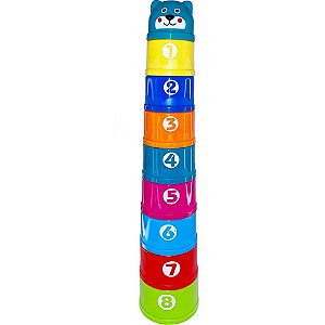 Brinquedo educativo torre divertida 9 potes rf2 (s - toy mix (unidade)