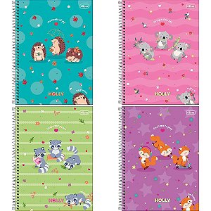 Caderno 01x1 capa dura holly 80 folhas - tilibra (pct.c/04)
