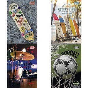 Caderno brochura 1/4 capa dura zoom+ 96 folhas masculino - tilibra (pct.c/05)