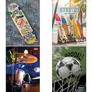 Caderno brochura 1/4 capa dura zoom+ 96 folhas masculino - tilibra (pct.c/05)