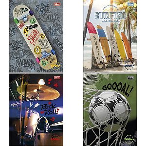 Caderno brochurao capa dura zoom+ 96 folhas masculino - tilibra (pct.c/05)