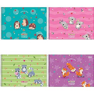 Caderno desenho univ capa dura holly 80fls. espiral - tilibra (pct.c/04)