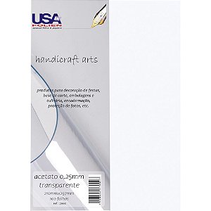 Capa para encadernacao a4 acetato cristal 0,25mm - usa folien (pct.c/10)