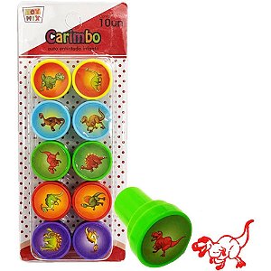 Carimbo pedagogico dinossauros 10 pecas - toy mix (unidade)