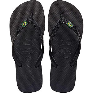 Chinelo havaianas unissex brasil 37/8 preto - havaianas (par)