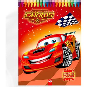 Livro infantil colorir gigante carros 10pg 27x36cm - vale das letras (unidade)