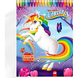Livro infantil colorir gigante unicornio 10pg 27x36cm - vale das letras (unidade)