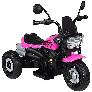 Moto eletrica freeway king 3 rodas 6v rosa - bel (unidade)