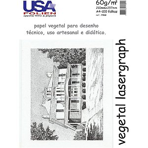 Papel vegetal a4 60g. 210x297mm. - usa folien (pct.c/100)