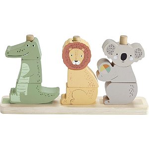 Fisher price wood animais empilhaveis 10pcs - mattel (unidade)