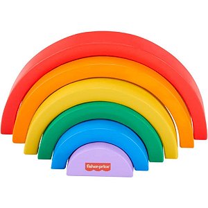 Fisher price wood arco- íris empilhável 6pcs - mattel (unidade)
