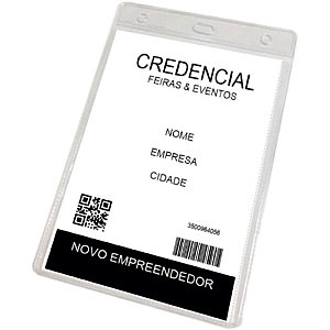Cracha sem presilha vertical 110x150 transparente - romitec (pct.c/10)