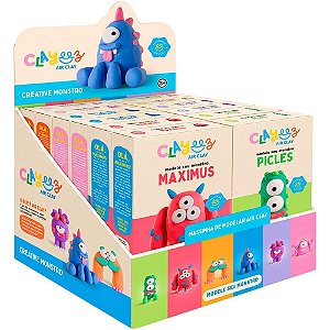 Massa para modelar criativa clayeez monstros 38g (sortido) - doce brinquedo (dp.c/12)
