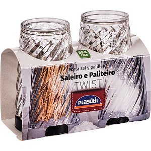 Utensilio domestico saleiro e paliteir.cj twist a1 - plasutil (kit)
