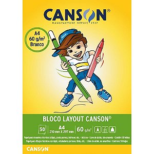 Bloco para educacao artistica layout a4 60g. 50fls - canson (unidade)