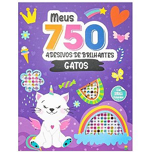 Livro com adesivos 750 ades.strass gatos 32pg - todolivro (unidade)