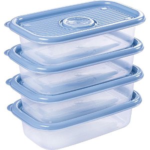 Pote plastico conj 4 potes pop ret. 520ml - plasutil (kit)