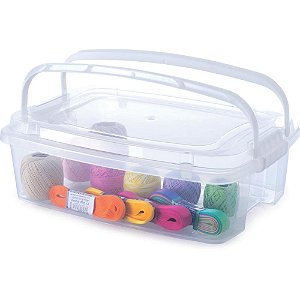 Caixa plastica multiuso gran box baixa alça/trava 3l - plasutil (unidade)