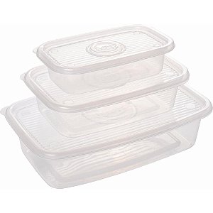 Pote plastico conj 3 potes pop ret. p/m/g - plasutil (kit)