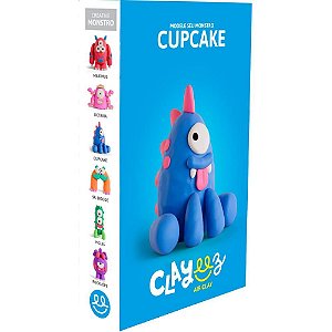 Massa para modelar criativa clayeez monstro cupcake 38g - doce brinquedo (unidade)