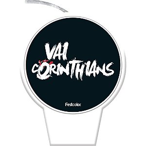 Vela para aniversario corinthians 2023 plana - festcolor (unidade)